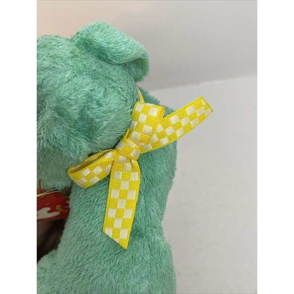 Ty Beanie Baby DIDDLEY Green Dog Yellow Bow Retired - Picture 7 of 13